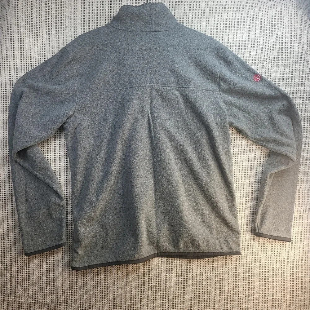 The North Face Fleece Sweater Mens Medium Gray Half Zip‎ Pullover LG Logo Warm